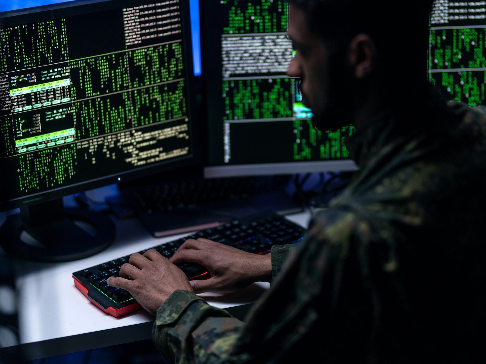 Plant or mission operations, wide, human in frame.